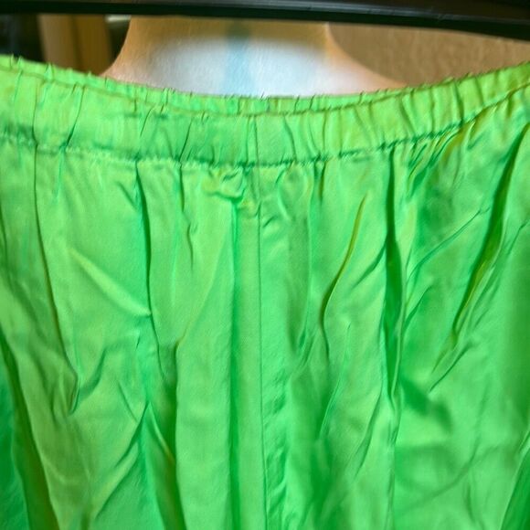Pippa Women’s Size M Kimberly Wide Leg Baggy Pants Lime Green Pull On New - Picture 3 of 7